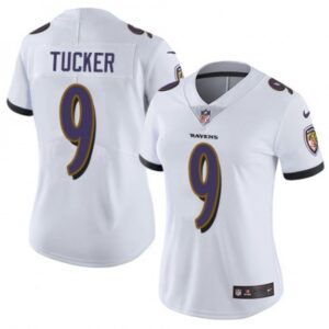 68626ba243018_1 Women's Baltimore Ravens #9 Justin Tucker White Vapor Untouchable Limited NFL Jersey(Run Small)