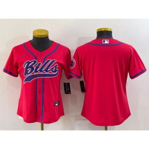 68626bf8d69cb_1 Women's Buffalo Bills Blank Red With Patch Cool Base Stitched Baseball Jersey(Run Small)