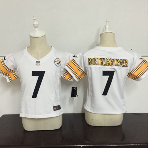 68626ce9e285c_1 Toddler Pittsburgh Steelers #7 Ben Roethlisberger White Stitched NFL Jersey