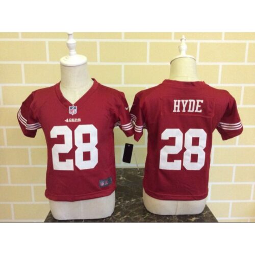 68626d1a71159_1 Toddler San Francisco 49ers #28 Carlos Hyde Red Stitched NFL Jersey