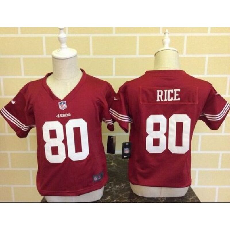 68626d26b9f82_1 Toddler 49ers #80 Jerry Rice Red Team Color Stitched NFL Elite Jersey
