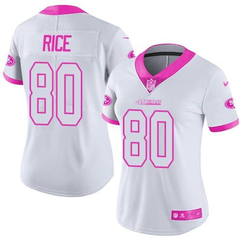 68626d3eef570_1 Toddlers San Francisco 49ers #80 Jerry Rice White/Pink Limited Rush Fashion Stitched Jersey