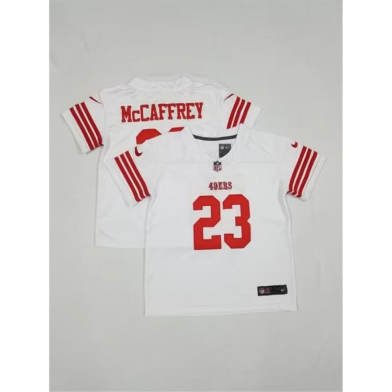 68626d420cfdc_1 Toddlers San Francisco 49ers #23 Christian McCaffrey White Vapor Untouchable Stitched Football Jersey