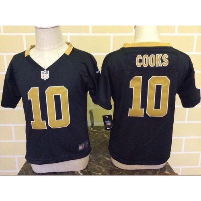 68626e6e0265a_1 Toddler Saints #10 Brandin Cooks Black Team Color Stitched NFL Elite Jersey