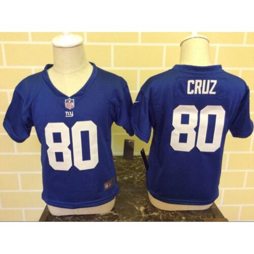 68626e7da28c2_1 Toddler New York Giants #80 Victor Cruz Blue Stitched NFL Jersey