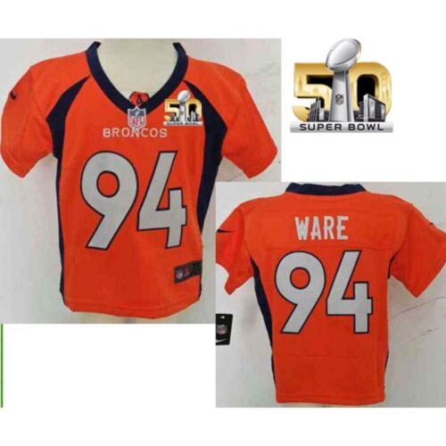 68626eb7d6f68_1 Toddler Broncos #94 DeMarcus Ware Orange Team Color Super Bowl 50 Stitched NFL Elite Jersey
