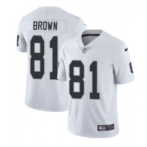 68626f345f456_1 Youth Las Vegas Raiders #81 Tim Brown White Vapor Untouchable Limited Stitched Jersey