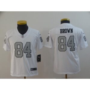 68626f3a923d7_1 Youth Oakland Raiders #84 Antonio Brown White Limited Rush Stitched NFL Jersey