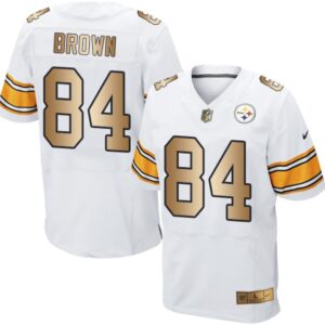 68626f6eaebc5_1 Steelers #84 Antonio Brown White Men's Stitched NFL Elite Gold Jersey