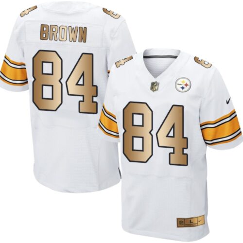 68626f6eaebc5_1 Steelers #84 Antonio Brown White Men's Stitched NFL Elite Gold Jersey