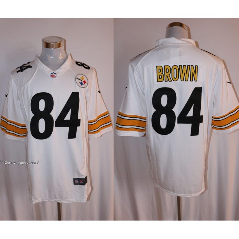 68626f7737ad1_1 Men's Pittsburgh Steelers #84 Antonio Brown White Stitched NFL Limited Jersey