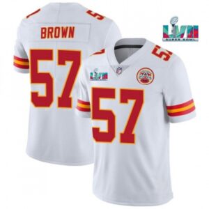 68626fbf14af5_1 Youth Kansas City Chiefs #57 Orlando Brown White Super Bowl LVII Patch Vapor Untouchable Limited Stitched Jersey