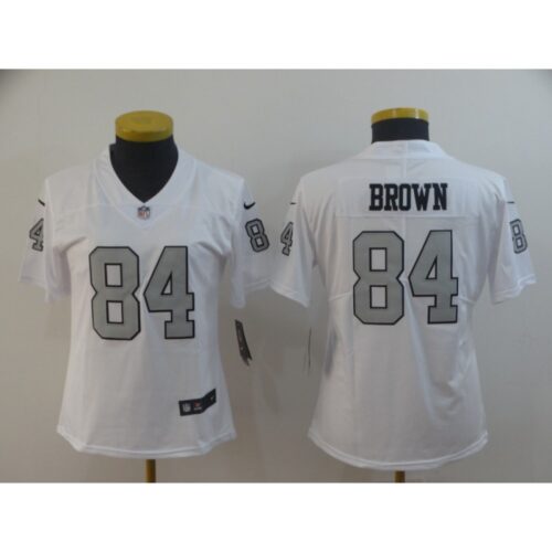 68626fd8c93b7_1 Women's Oakland Raiders #84 Antonio Brown White Limited Rush Stitched NFL Jersey(Run Small)