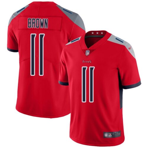 68626ffc90aed_1 Men's Tennessee Titans #11 A.J. Brown Red Stitched Inverted Legend Jersey