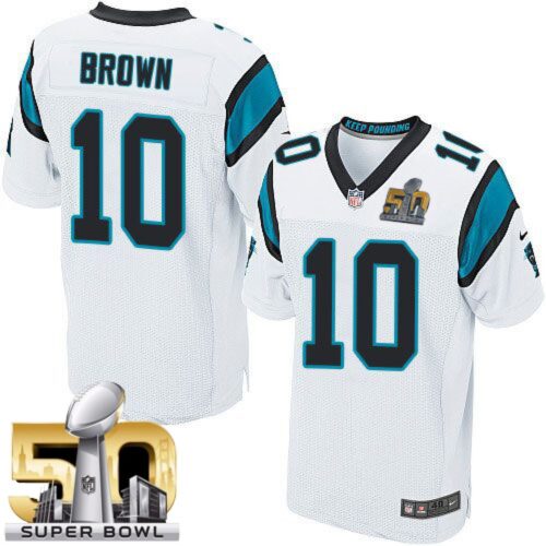 6862701006554_1 Panthers #10 Corey Brown White Super Bowl 50 Men's Stitched NFL Elite Jersey