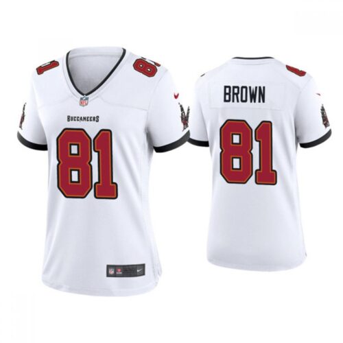 686270918d0af_1 Women's Tampa Bay Buccaneers #81 Antonio Brown White 2021 Limited Stitched Jersey(Run Small)