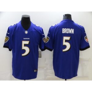 68627121d9800_1 Men's Baltimore Ravens #5 Marquise Brown Purple Stitched Football Jersey
