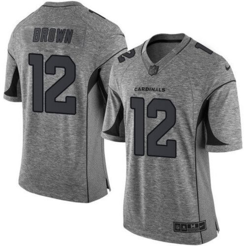 686271b8e92eb_1 Cardinals #12 John Brown Gray Men's Stitched NFL Limited Gridiron Gray Jersey