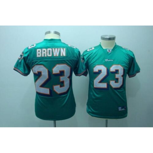 68627282a8bce_1 Dolphins #23 Ronnie Brown Green Stitched Youth NFL Jersey
