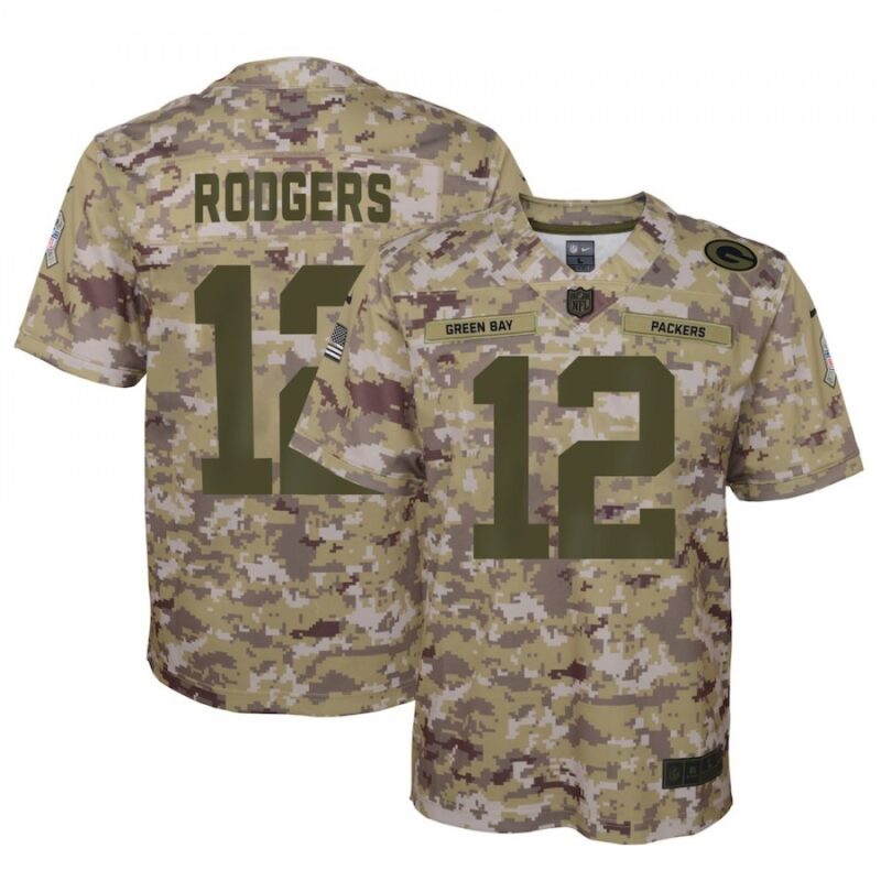 68627289188fa_1 Youth Green Bay Packers #12 Aaron Rodgers 2018 Camo Salute to Service Limited Stitched NFL Jersey