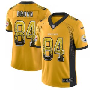 686272ae5787f_1 Men's Pittsburgh Steelers #84 Antonio Brown Gold 2018 Drift Fashion Color Rush Limited Stitched NFL Jersey