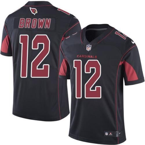 686272f30bcea_1 Cardinals #12 John Brown Black Men's Stitched NFL Limited Rush Jersey