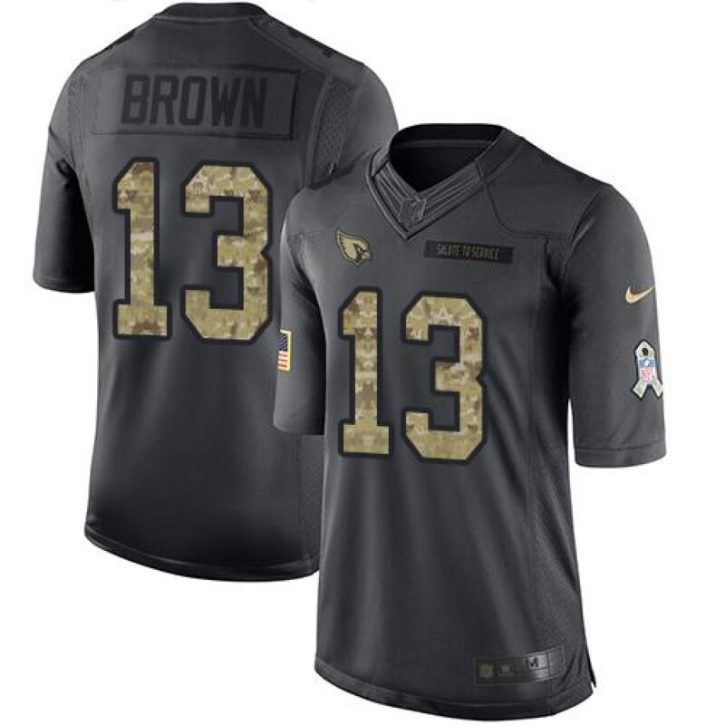686272fd7de88_1 Cardinals #13 Jaron Brown Black Men's Stitched NFL Limited 2016 Salute to Service Jersey