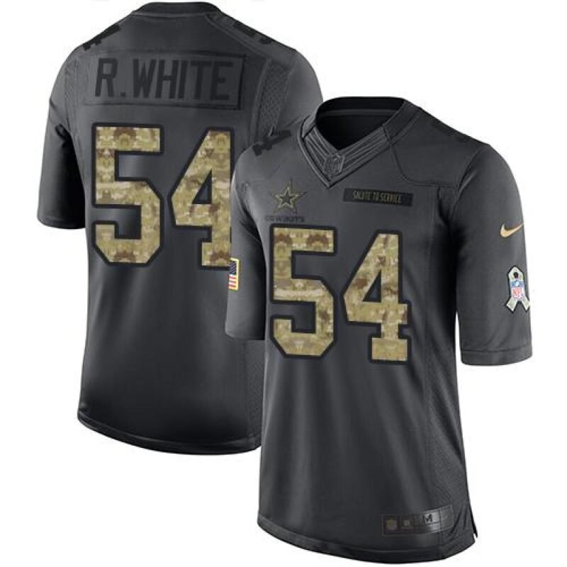 Cowboys #54 Randy White Black Men's Stitched NFL Limited 2016 Salute To Service Jersey