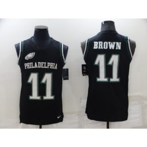 6862737adc271_1 Men's Philadelphia Eagles #11 A. J. Brown Black Limited Tank Top Stitched Jersey