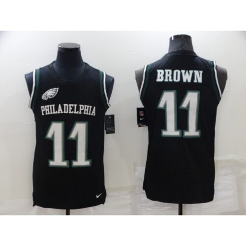 6862737adc271_1 Men's Philadelphia Eagles #11 A. J. Brown Black Limited Tank Top Stitched Jersey