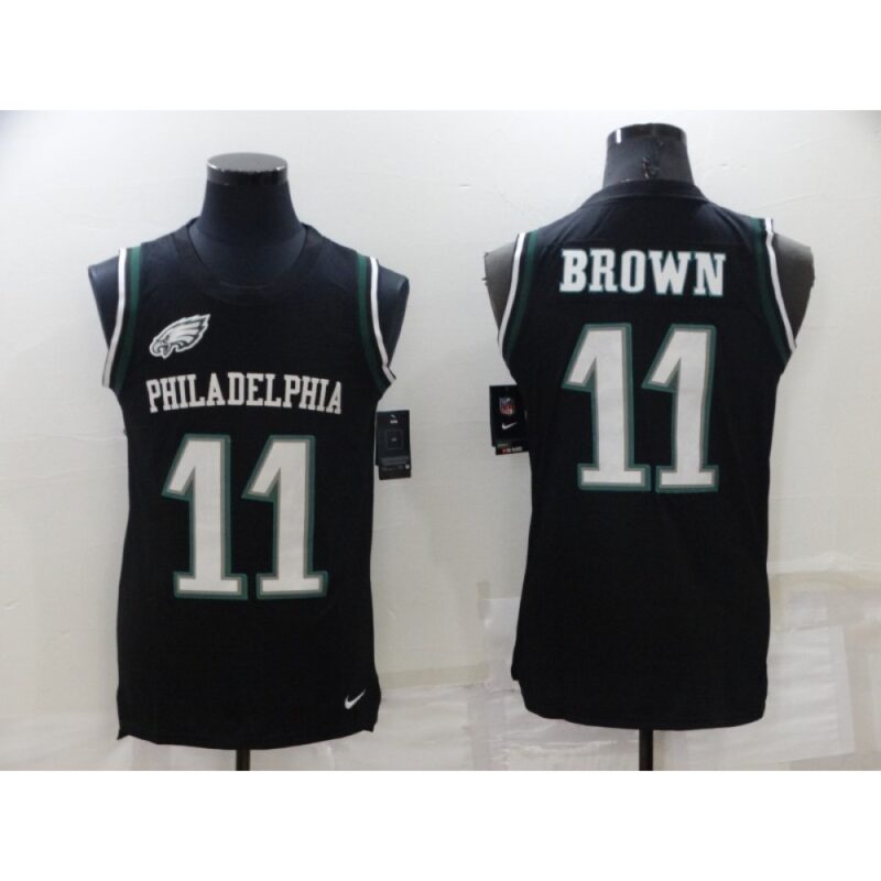 6862737adc271_1 Men's Philadelphia Eagles #11 A. J. Brown Black Limited Tank Top Stitched Jersey