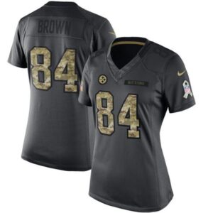 686273bac3017_1 Steelers #84 Antonio Brown Black Women's Stitched NFL Limited 2016 Salute to Service Jersey