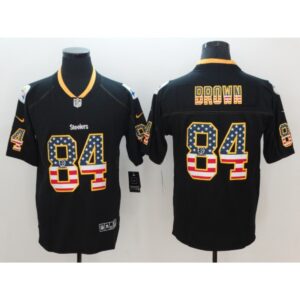 686273cc60bdd_1 Men's Pittsburgh Steelers #84 Antonio Brown Black 2018 USA Flag Color Rush Limited Fashion NFL Stitched Jersey