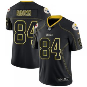 686273d3674bd_1 Men's Pittsburgh Steelers #84 Antonio Brown NFL 2018 Lights Out Black Color Rush Limited Jersey