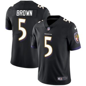 6862740ff1ad6_1 Men's Baltimore Ravens #5 Marquise Brown Black Stitched Football Jersey
