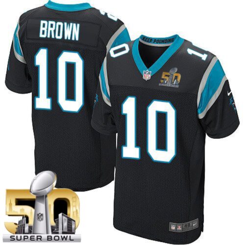 6862741dd191a_1 Panthers #10 Corey Brown Black Team Color Super Bowl 50 Men's Stitched NFL Elite Jersey