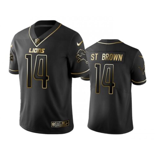 6862744d6a349_1 Men's Detroit Lions #14 Amon-Ra St. Brown Black Gold Edition Stitched Jersey