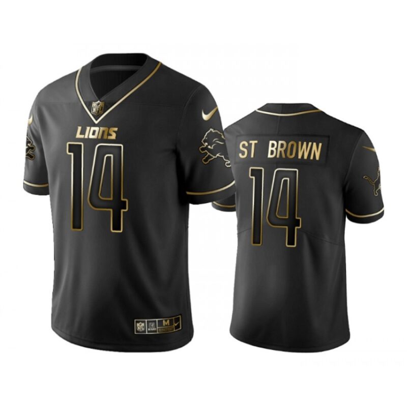 6862744d6a349_1 Men's Detroit Lions #14 Amon-Ra St. Brown Black Gold Edition Stitched Jersey