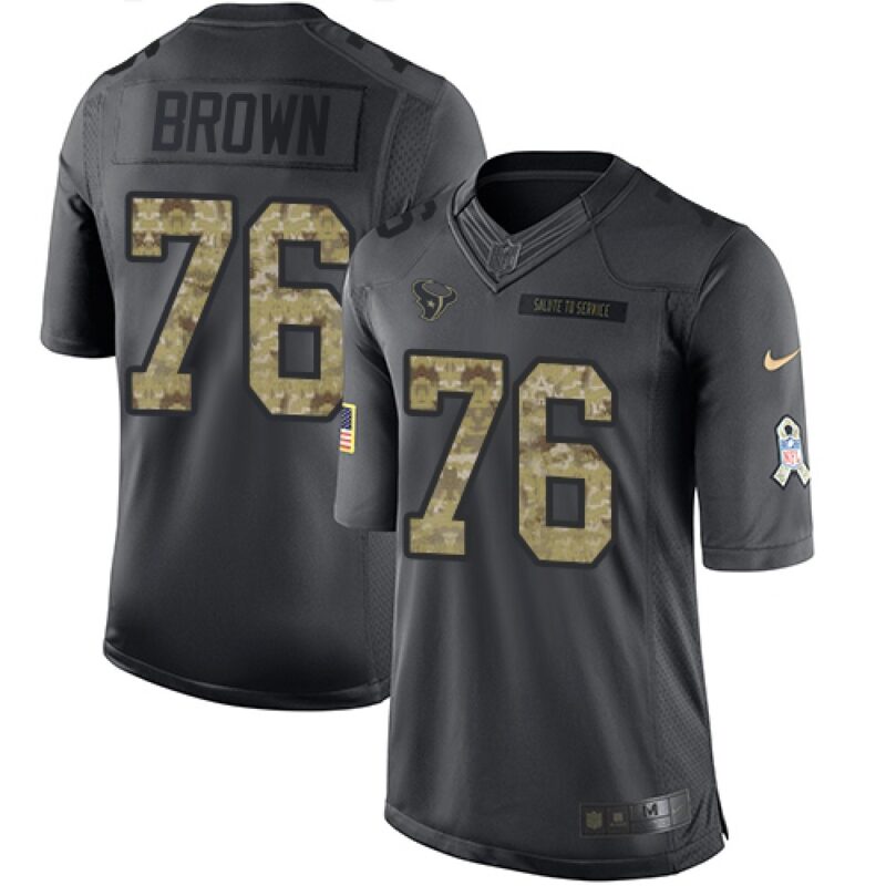 68627450dd5ab_1 Texans #76 Duane Brown Black Men's Stitched NFL Limited 2016 Salute to Service Jersey