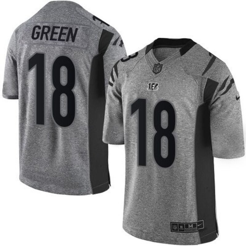 686274961e89e_1 Bengals #18 A.J. Green Gray Men's Stitched NFL Limited Gridiron Gray Jersey