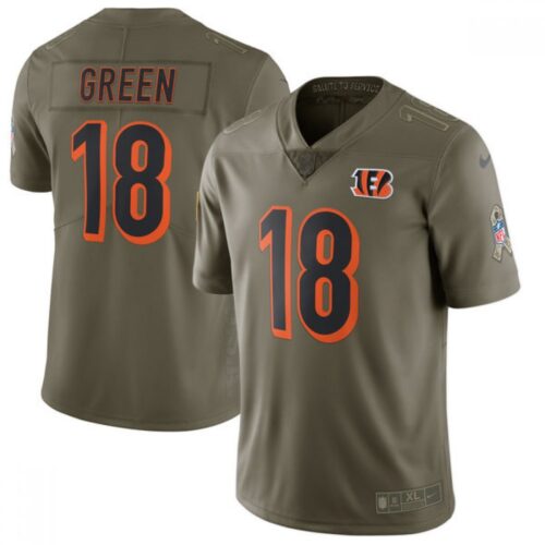 686274b475721_1 Youth Cincinnati Bengals #18 A.J. Green Olive Salute To Service Limited Stitched NFL Jersey