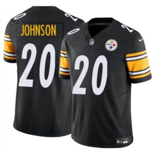 686274cadfbfa_1 Men's Pittsburgh Steelers #20 Kaleb Johnson Black 2025 Draft F.U.S.E. Vapor Limited Stitched Football Jersey