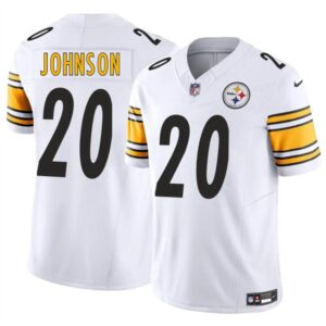 686274ce3de12_1 Men's Pittsburgh Steelers #20 Kaleb Johnson White 2025 Draft F.U.S.E. Vapor Limited Stitched Football Jersey