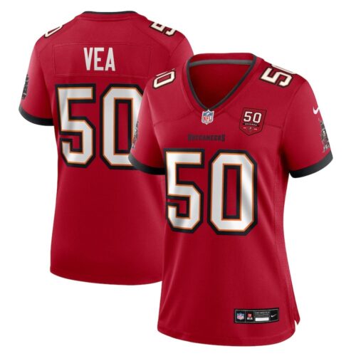 686274eb35180_1 Women's Tampa Bay Buccaneers #50 Vita Vea Nike Red 50th Anniversary Game Jersey