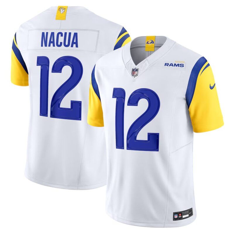 6862752a26a34_1 Youth Los Angeles Rams #12 Puka Nacua Nike White Vapor F.U.S.E. Limited Player Jersey