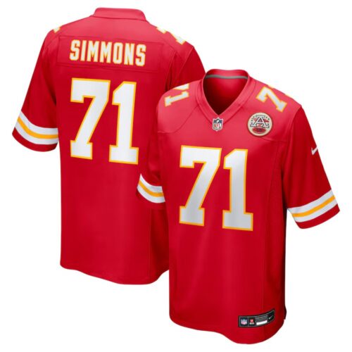 6862753489427_1 Youth Kansas City Chiefs #71 Josh Simmons Nike Red 2025 NFL Draft First Round Pick Game Jersey
