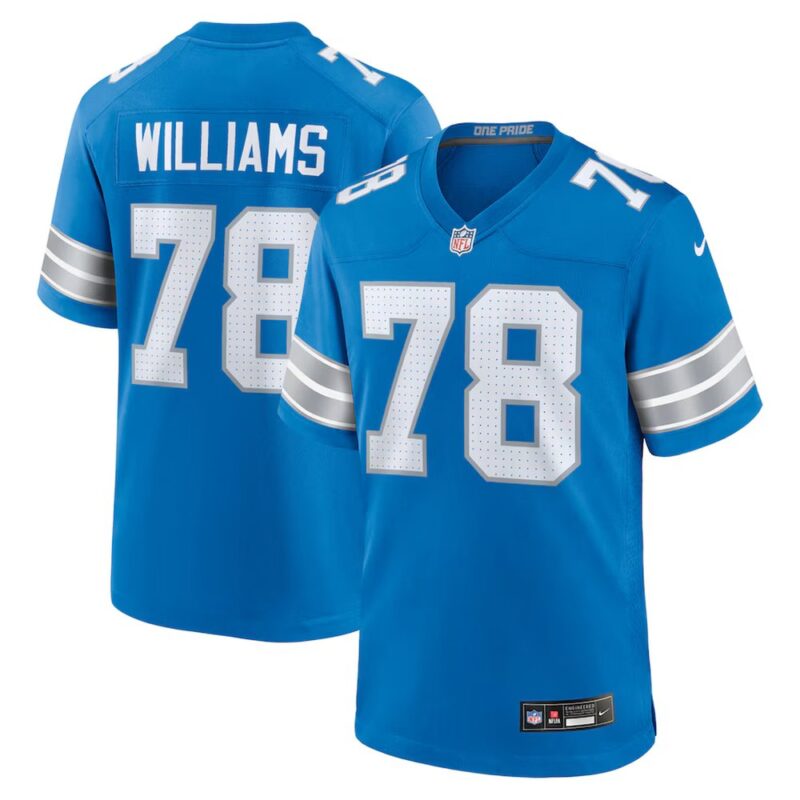 6862753d02f72_1 Youth Detroit Lions #78 Tyleik Williams Nike Blue 2025 NFL Draft First Round Pick Game Jersey