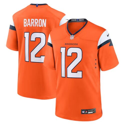 686275454d2a4_1 Youth Denver Broncos #12 Jahdae Barron Nike Orange 2025 NFL Draft First Round Pick Game Jersey