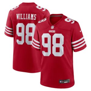 68627555c417d_1 Youth San Francisco 49ers #98 Mykel Williams Nike Scarlet 2025 NFL Draft First Round Pick No. 11 Game Jersey