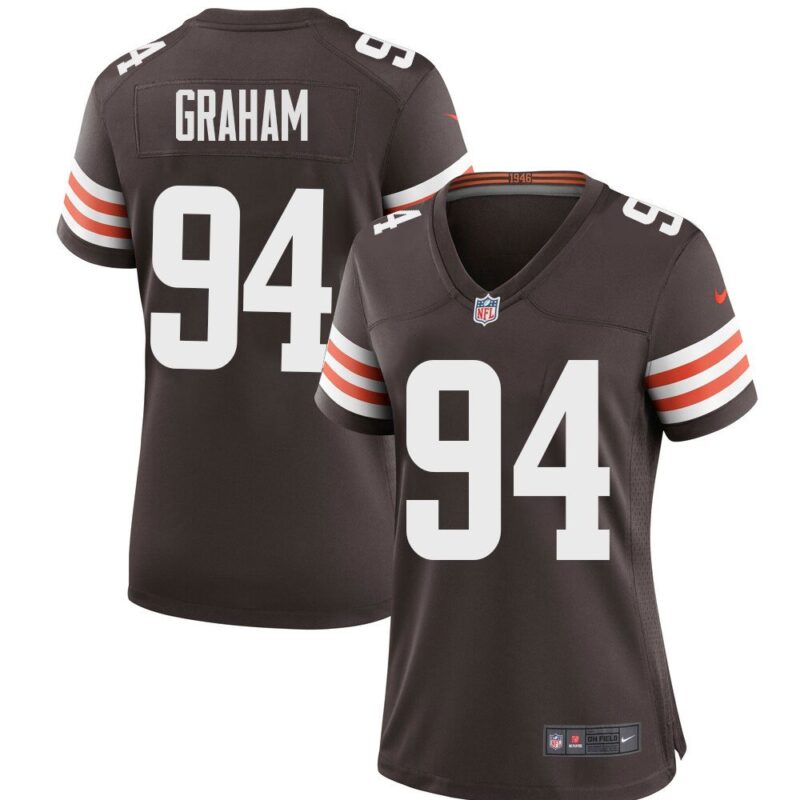 686275750ffe3_1 Women's Cleveland Browns #94 Mason Graham Nike Brown 2025 NFL Draft First Round Pick Game Jersey